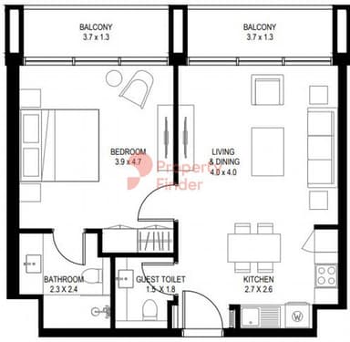 1 Bedroom Apartment