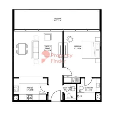 1 Bedroom Apartment