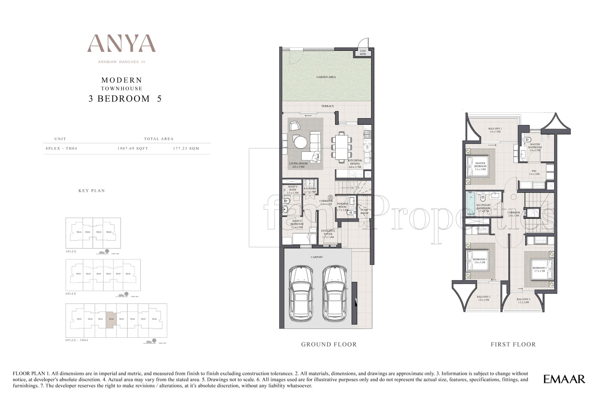 Anya at Arabian Ranches 3, 3-Bed Floor Plan, type: 3 Bedroom