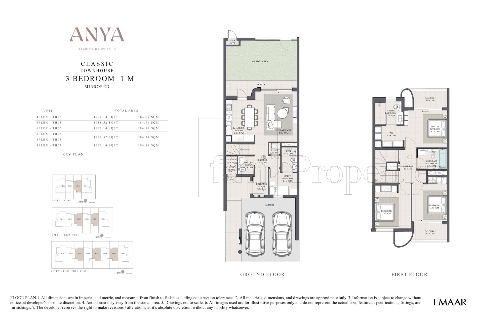 Anya at Arabian Ranches 3, 3-Bed Floor Plan, type: 3 Bedroom