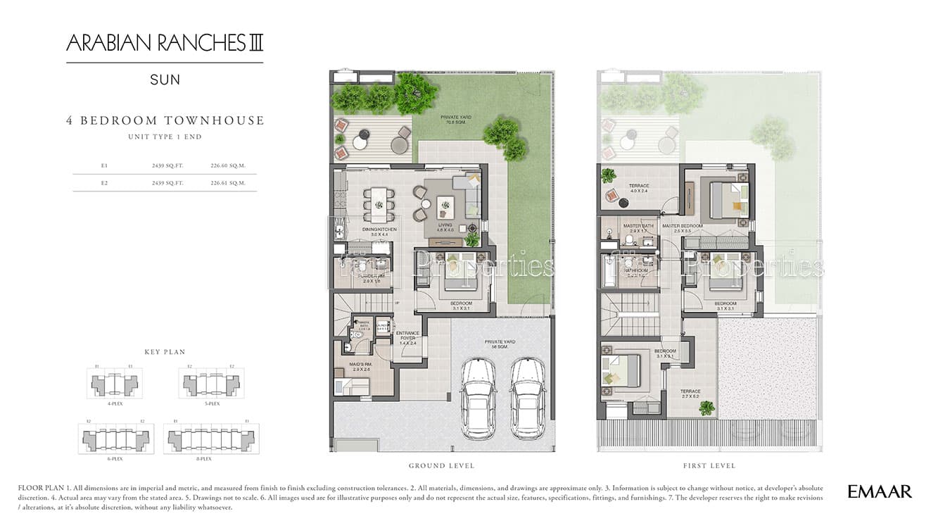 Sun at Arabian Ranches 3, 4-Bed Floor Plan, type: 4 Bedroom Type 1