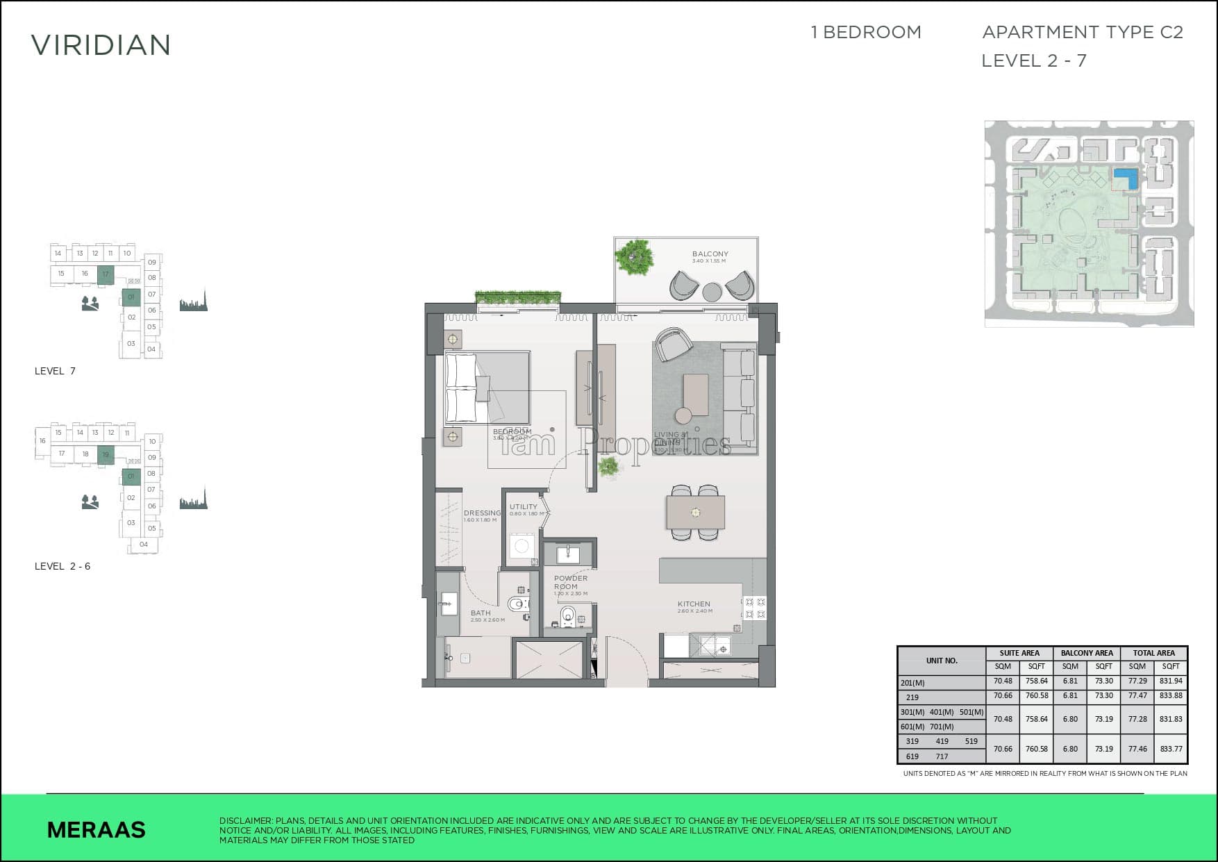 Central Park City Walk Apartments, 1-Bed Floor Plan, type: 1 bedroom
