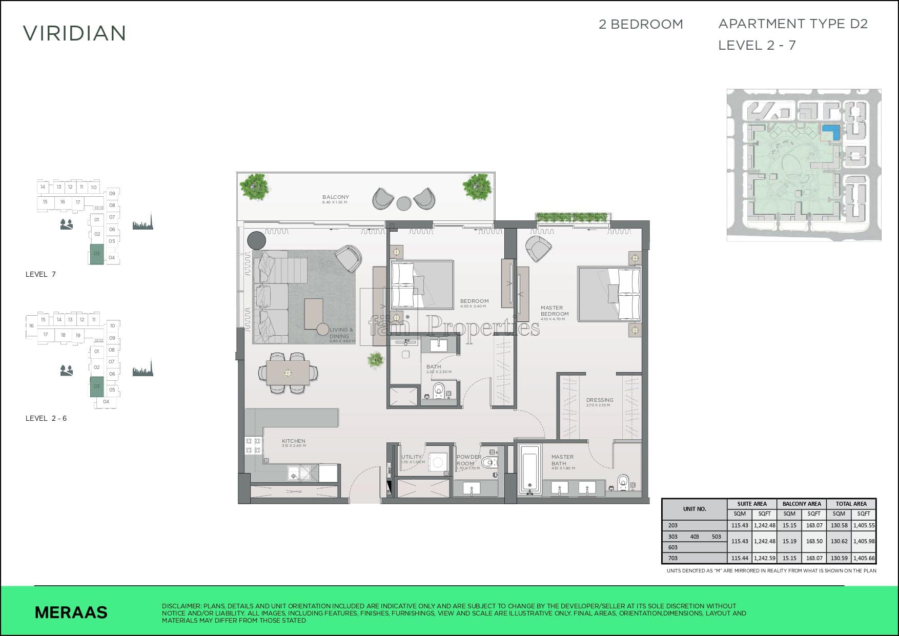 Central Park City Walk Apartments, 2-Bed Floor Plan, type: 2 bedroom