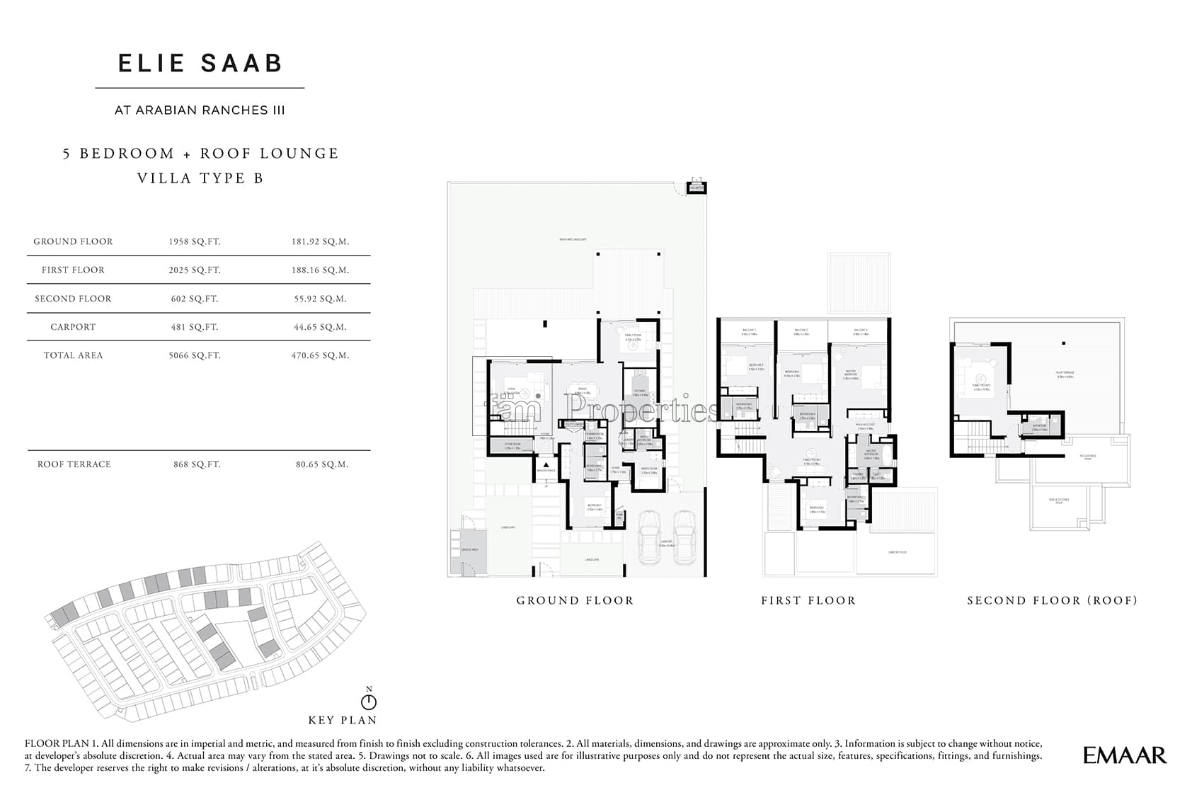 Elie Saab Villas, 5-Bed Floor Plan, type: 5 bedroom