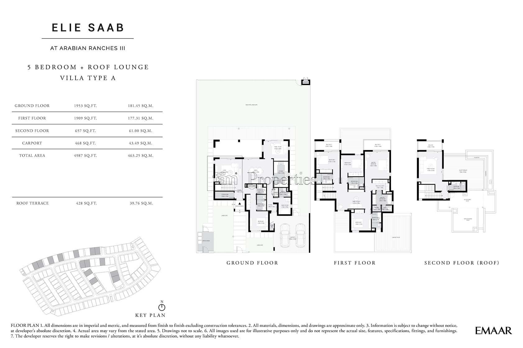 Elie Saab Villas, 5-Bed Floor Plan, type: 5 bedroom