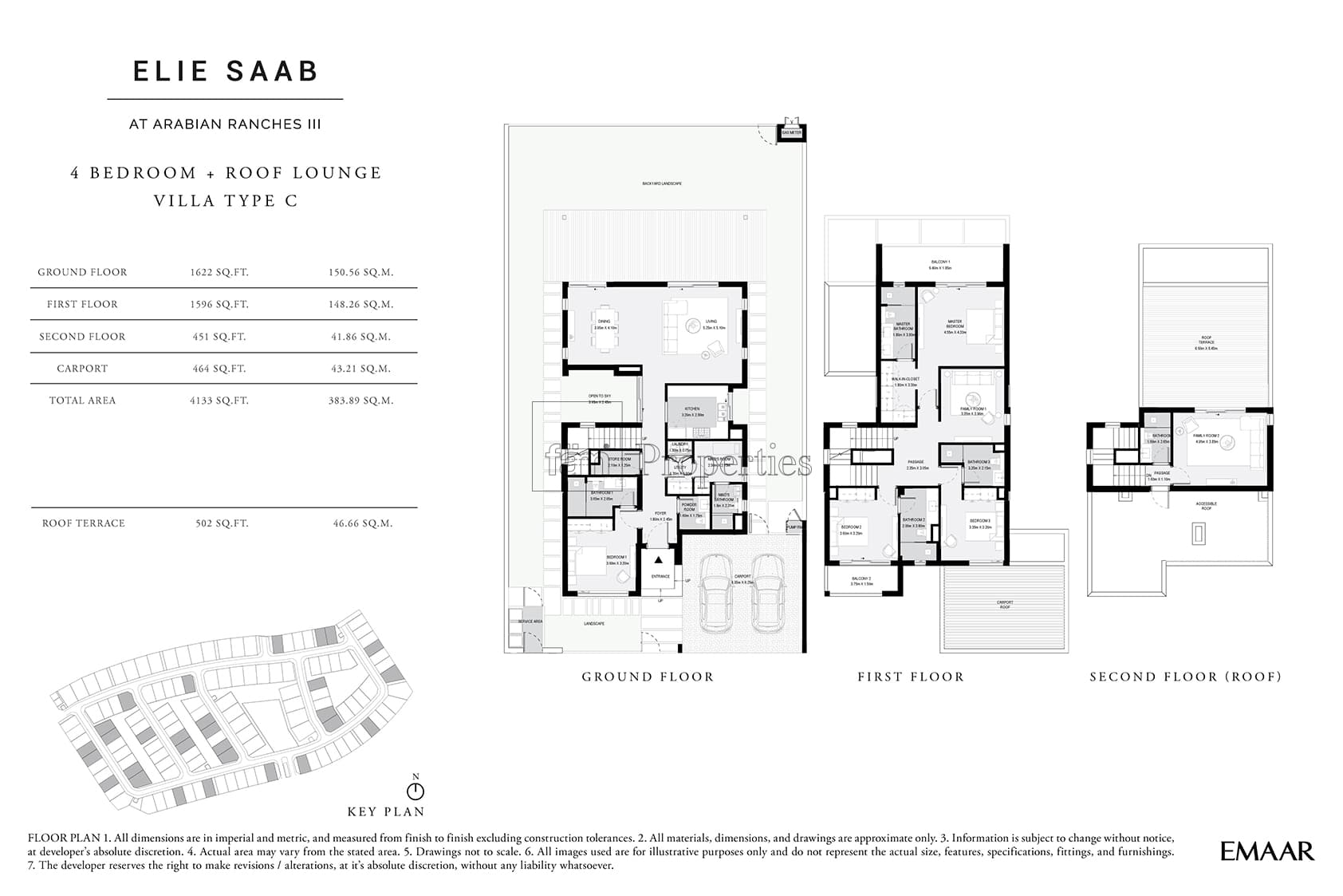 Elie Saab Villas, 4-Bed Floor Plan, type: 4 bedroom