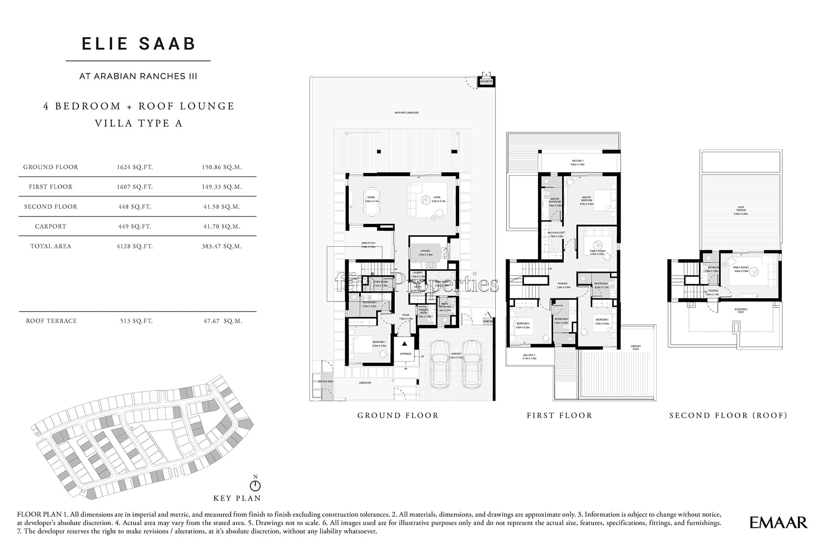 Elie Saab Villas, 4-Bed Floor Plan, type: 4 bedroom