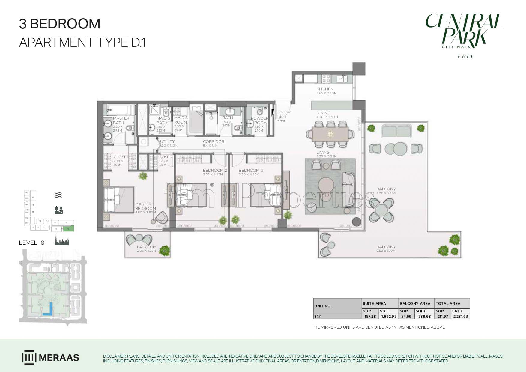 Erin, 3-Bed Floor Plan, type: 3 Bedroom
