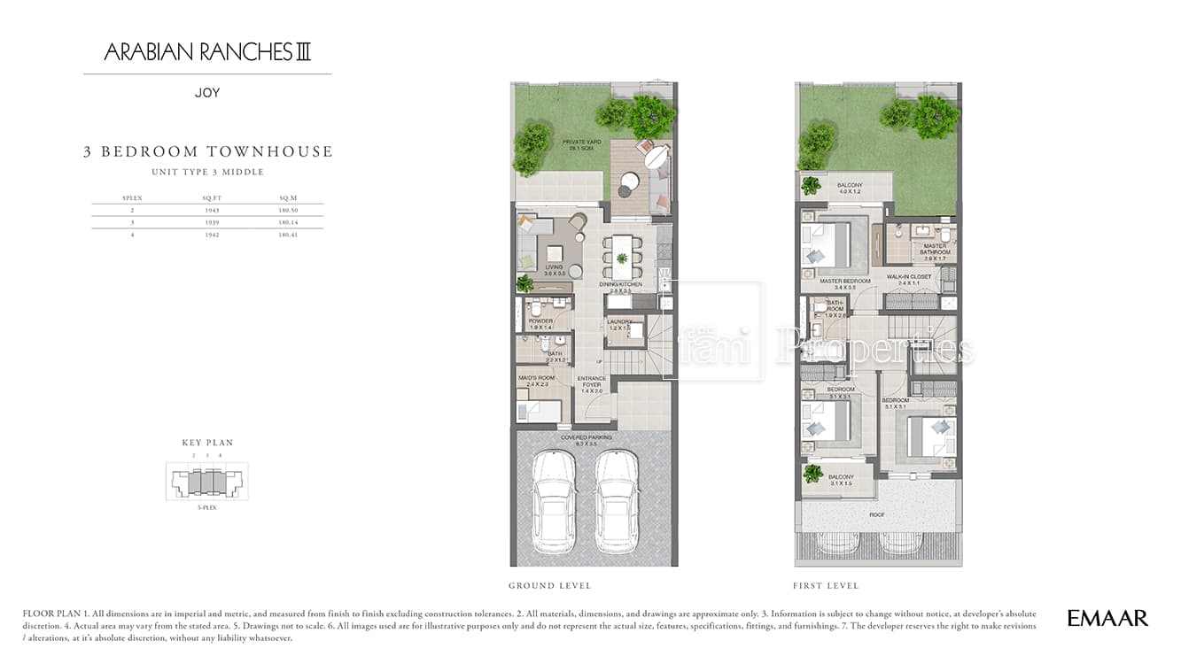 Joy at Arabian Ranches 3, 3-Bed Floor Plan, type: 3 Bedroom