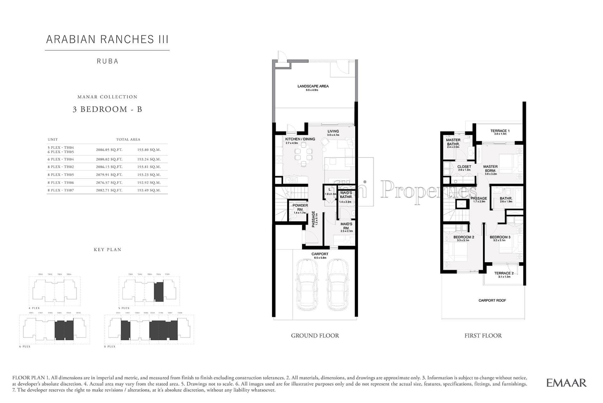 Ruba at Arabian Ranches 3, 3-Bed Floor Plan, type: 3 Bedroom