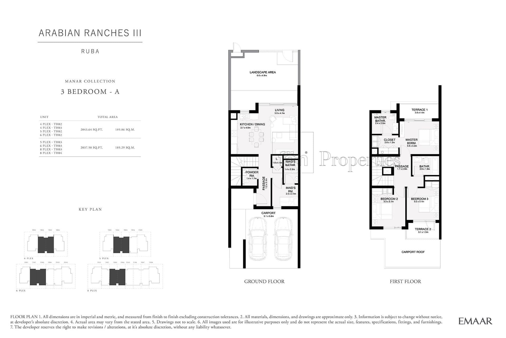 Ruba at Arabian Ranches 3, 3-Bed Floor Plan, type: 3 Bedroom