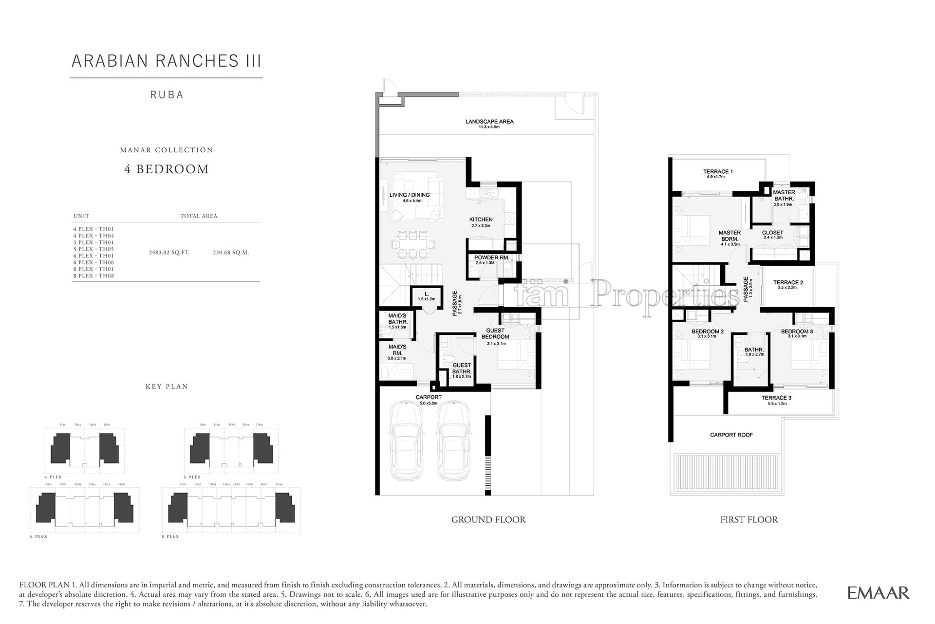 Ruba at Arabian Ranches 3, 4-Bed Floor Plan, type: 4 Bedroom