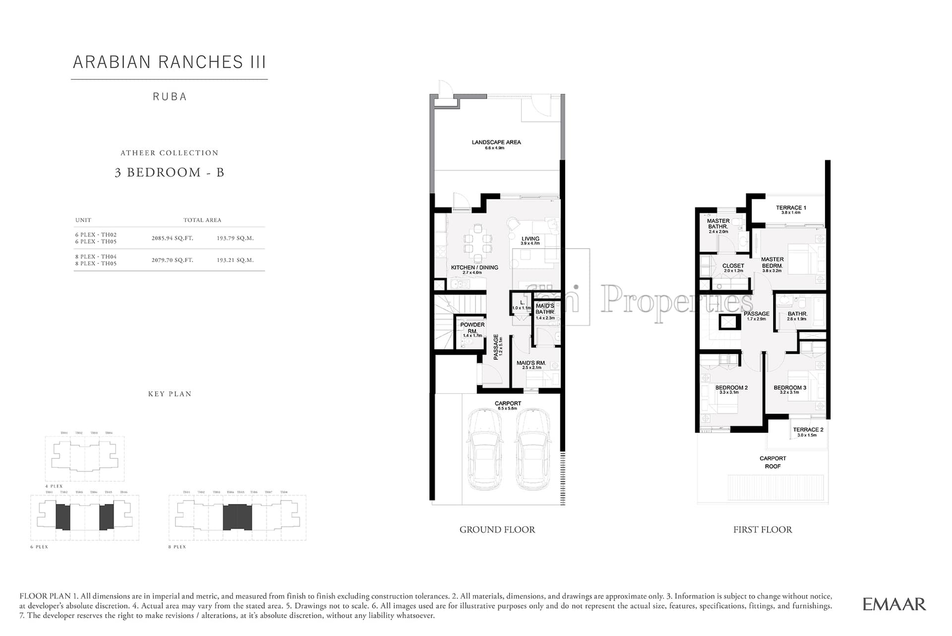 Ruba at Arabian Ranches 3, 3-Bed Floor Plan, type: 3 Bedroom