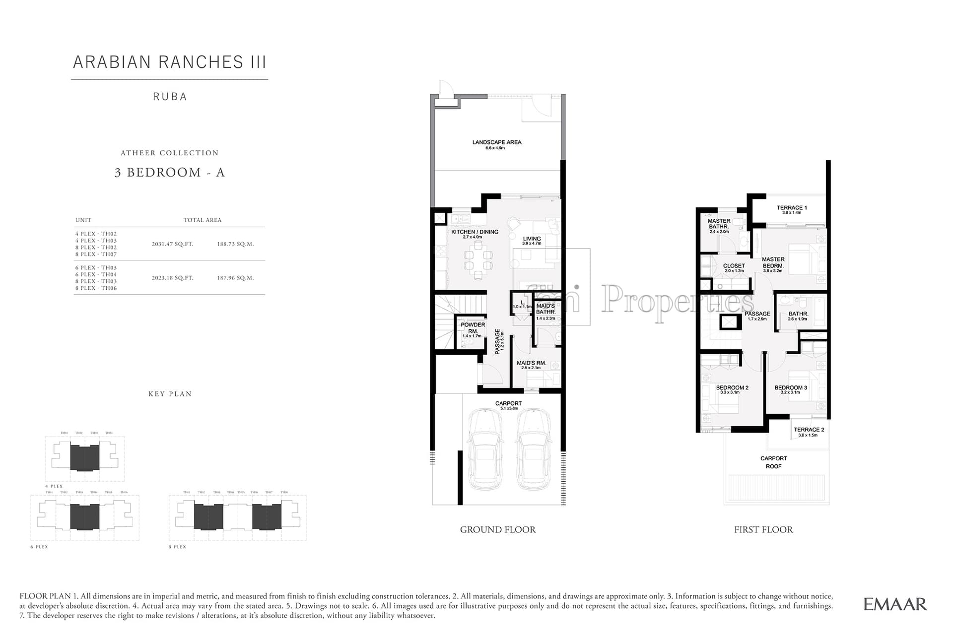 Ruba at Arabian Ranches 3, 3-Bed Floor Plan, type: 3 Bedroom