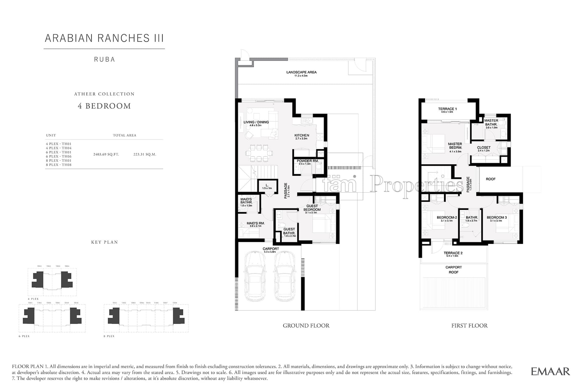 Ruba at Arabian Ranches 3, 4-Bed Floor Plan, type: 4 Bedroom
