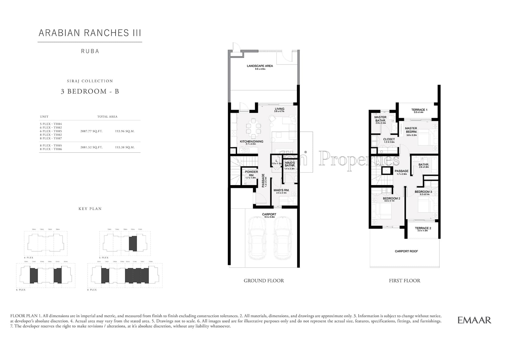 Ruba at Arabian Ranches 3, 3-Bed Floor Plan, type: 3 Bedroom