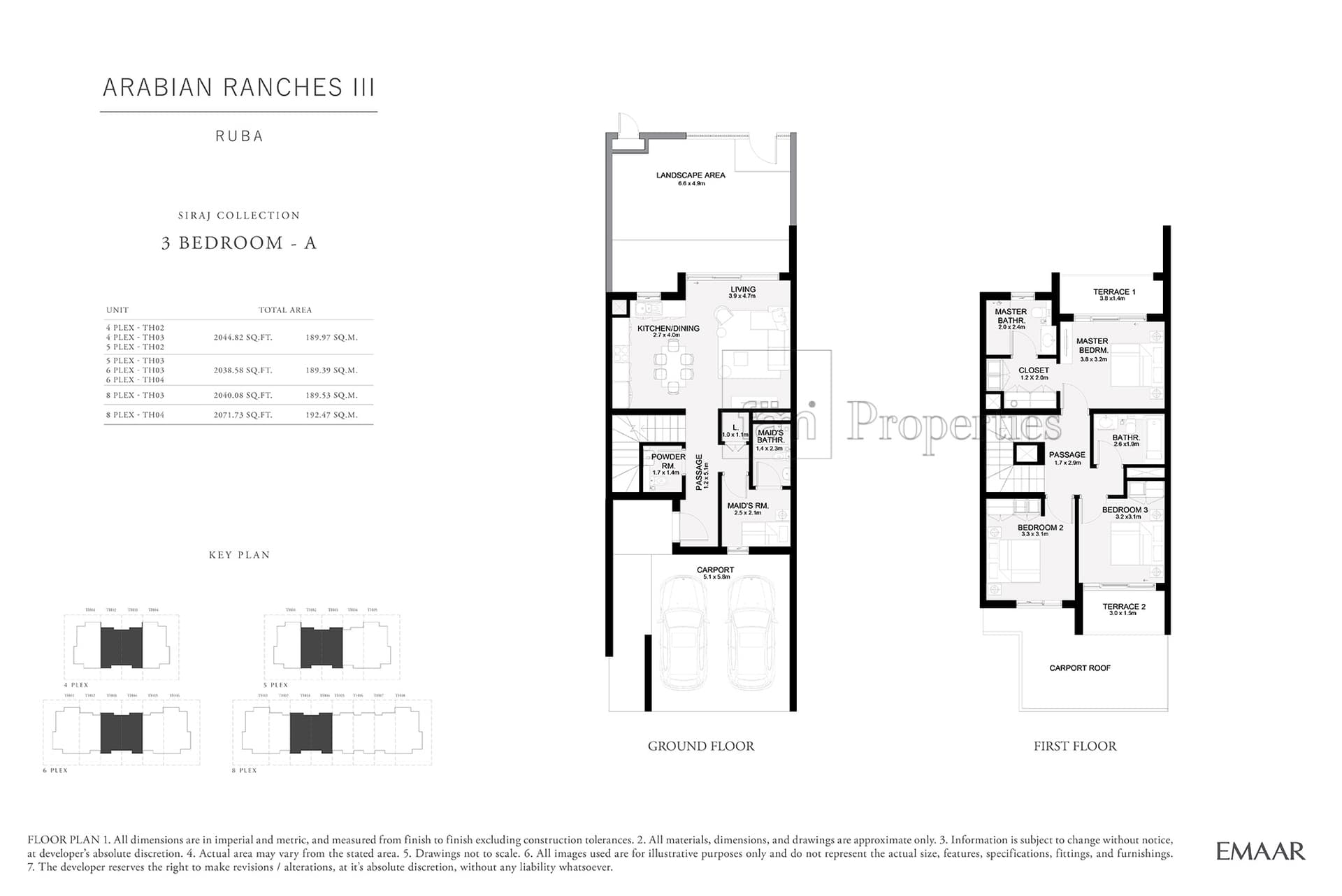 Ruba at Arabian Ranches 3, 3-Bed Floor Plan, type: 3 Bedroom