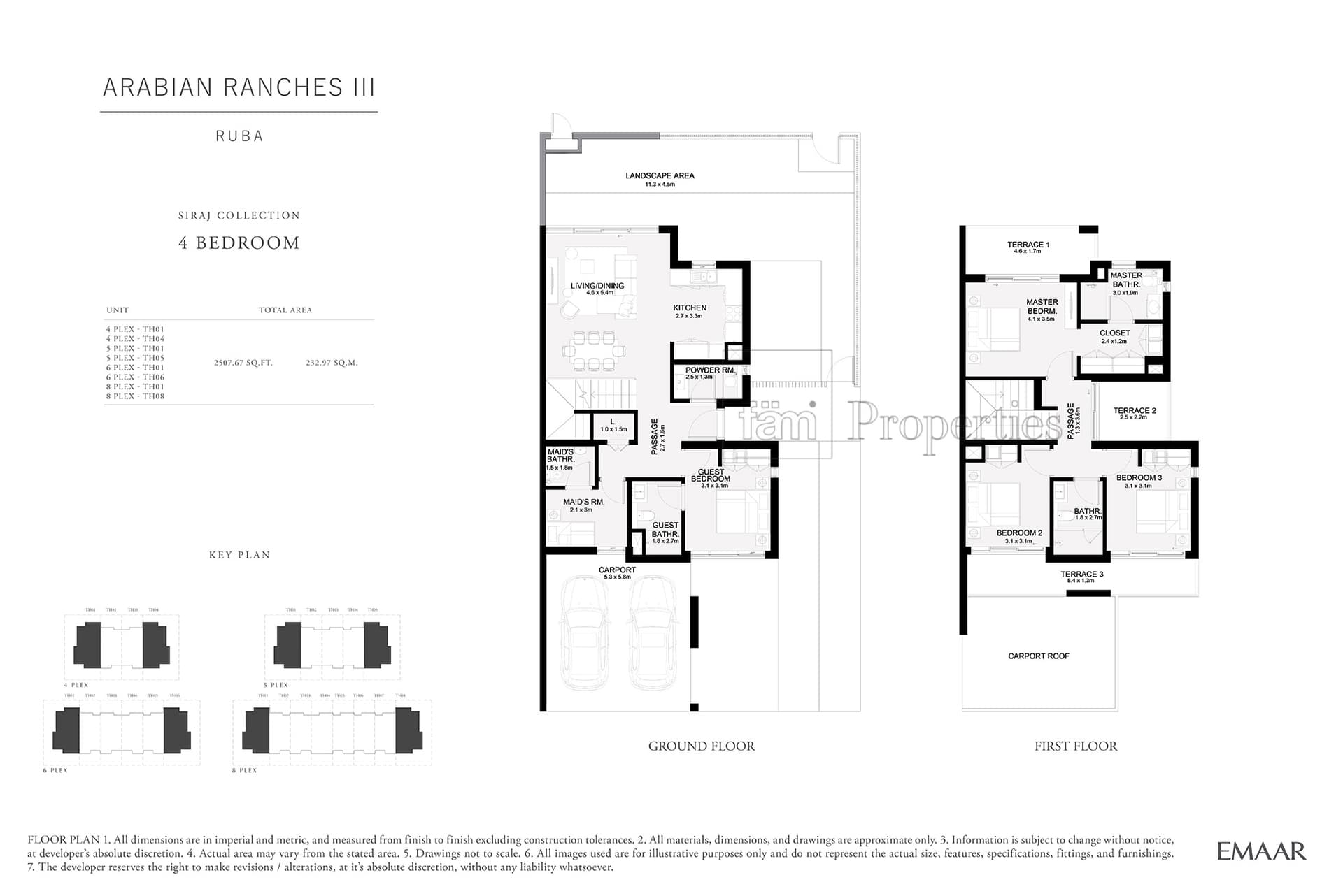 Ruba at Arabian Ranches 3, 4-Bed Floor Plan, type: 4 Bedroom