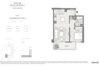 Tower 2 Type 1, Level P3-P6, Unit 01-1 Bedroom Apartment