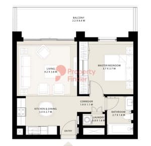 Type 01 Unit 02 Building 1 - 1BD -1