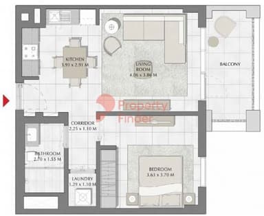 Building 2, Level 7-1 Bedroom Apartment