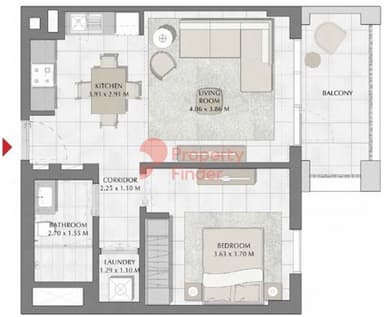 Building 2, Level 8,9-1 Bedroom Apartment