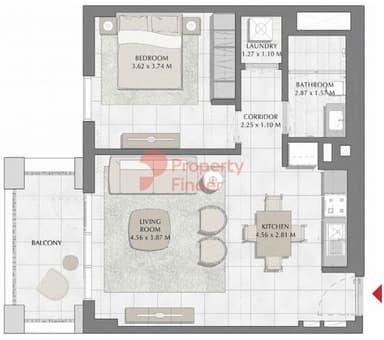 Building 1, Level 5-1 Bedroom Apartment