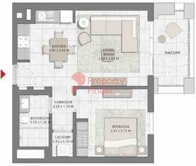 Building 1, Level 5-1 Bedroom Apartment