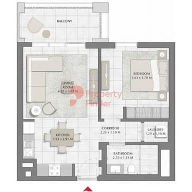Building 1, Level 6,7-1 Bedroom Apartment