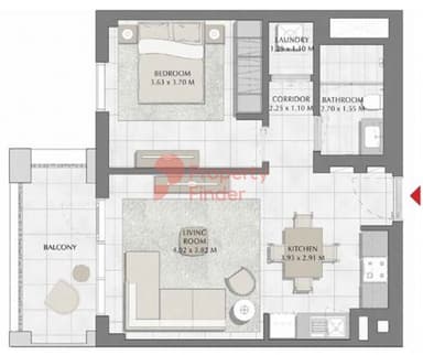 Building 1, Level 6,7-1 Bedroom Apartment