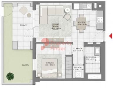 Building 1, Level 1-1 Bedroom Apartment