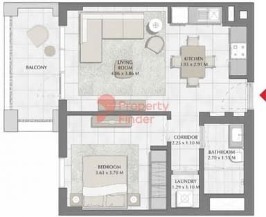 Building 1, Level 5-1 Bedroom Apartment