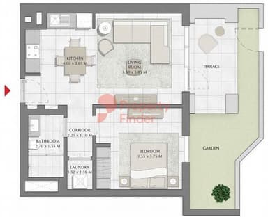 Building 1, Level 1-1 Bedroom Apartment