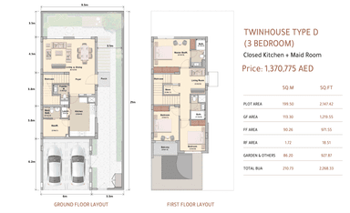 Type D (3 Bedroom) Closed Kitchen + Maid Room