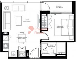 Type A - Mirror Unit (with balcony) Tower D - 2