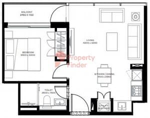 Type A (with balcony) Tower D - 1
