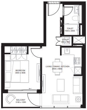 Type B (with balcony) Tower B - 1