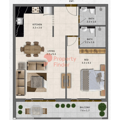 1 Bedroom Apartment