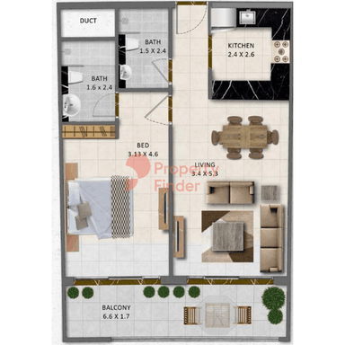 1 Bedroom Apartment