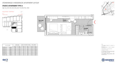 Type A - Apt. no. 215, 315, 415, 515, 615, 715, 815, 915, 1010