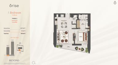Type A1 - T2 - 1BR - Level P2, P4