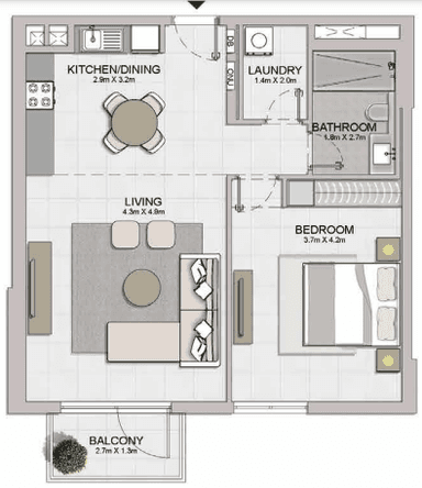 Type 5 Level 2,3,4,5,6 - Building 2 -4- 1BD