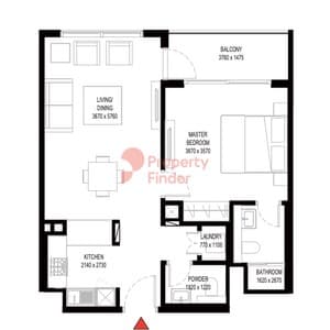 Tower B _ Type Type A (with Balcony) 1BD