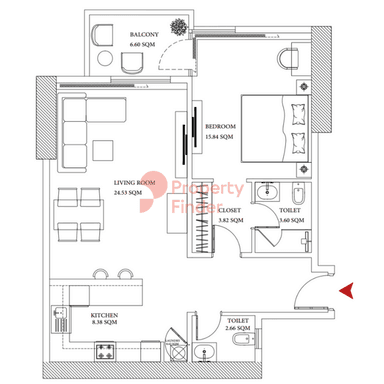 1 Bedroom Apartment