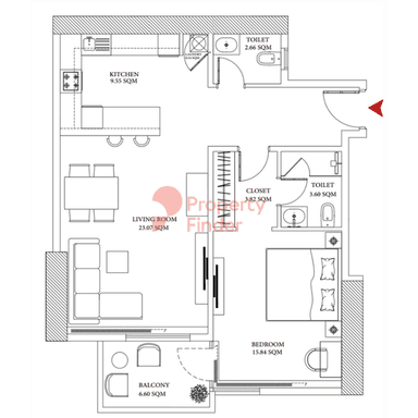 1 Bedroom Apartment