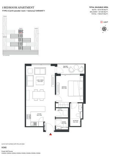Type A | Variant 1 Tower C 1BR