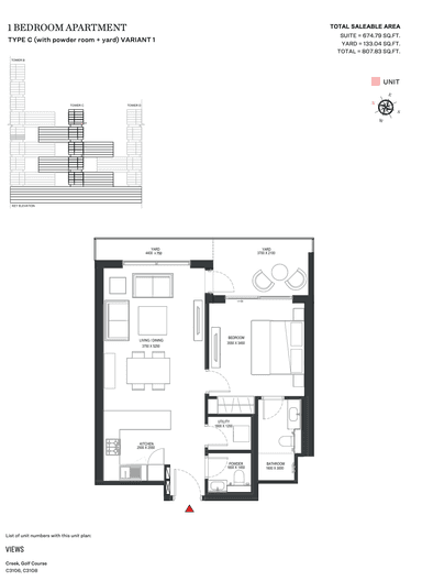 Type C | Variant 1 Tower C 1BR