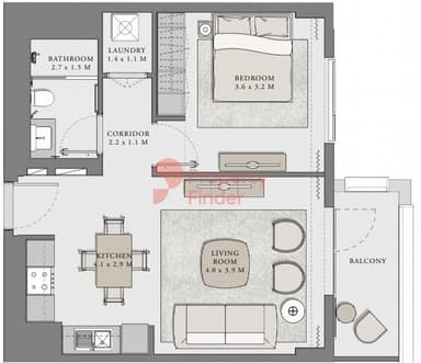 Building 2 Unit 104-1 Bedroom Apartment