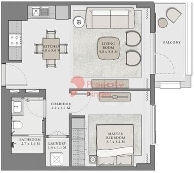 Building 2 Unit 05-1 Bedroom Apartment