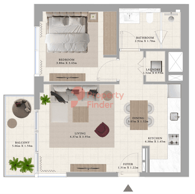 Type 4 Building A-1 Bedroom Apartment